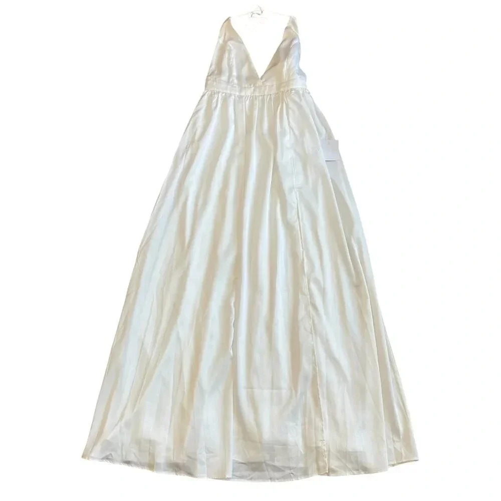 Elegant White Halter Dress